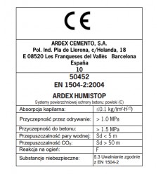 ARDEX HUMISTOP GREY Cementowa powłoka uszczelniająca do konstrukcji betonowych i murowych, szara 2
